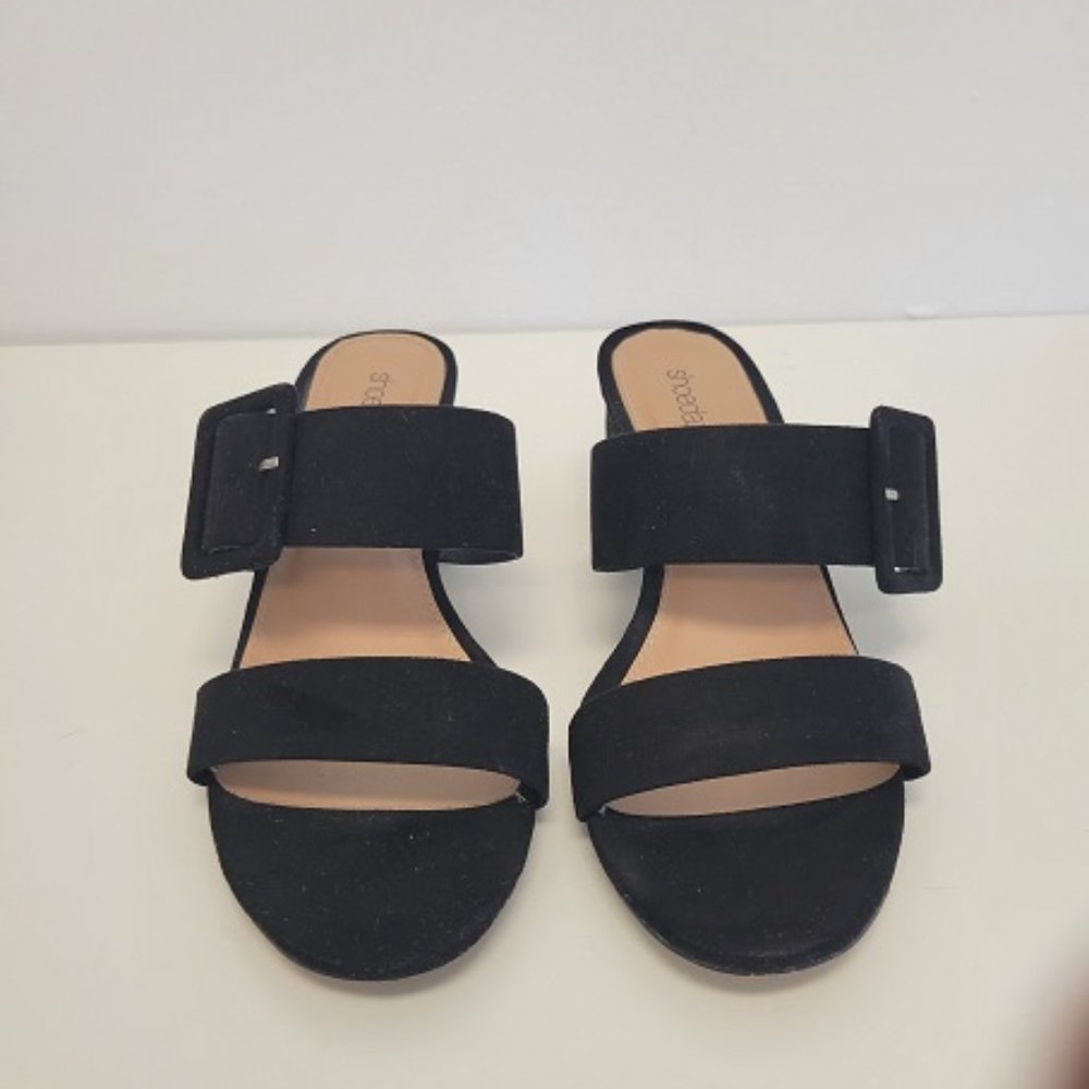 ShoeDazzle “Isa” Heeled open-toed mules